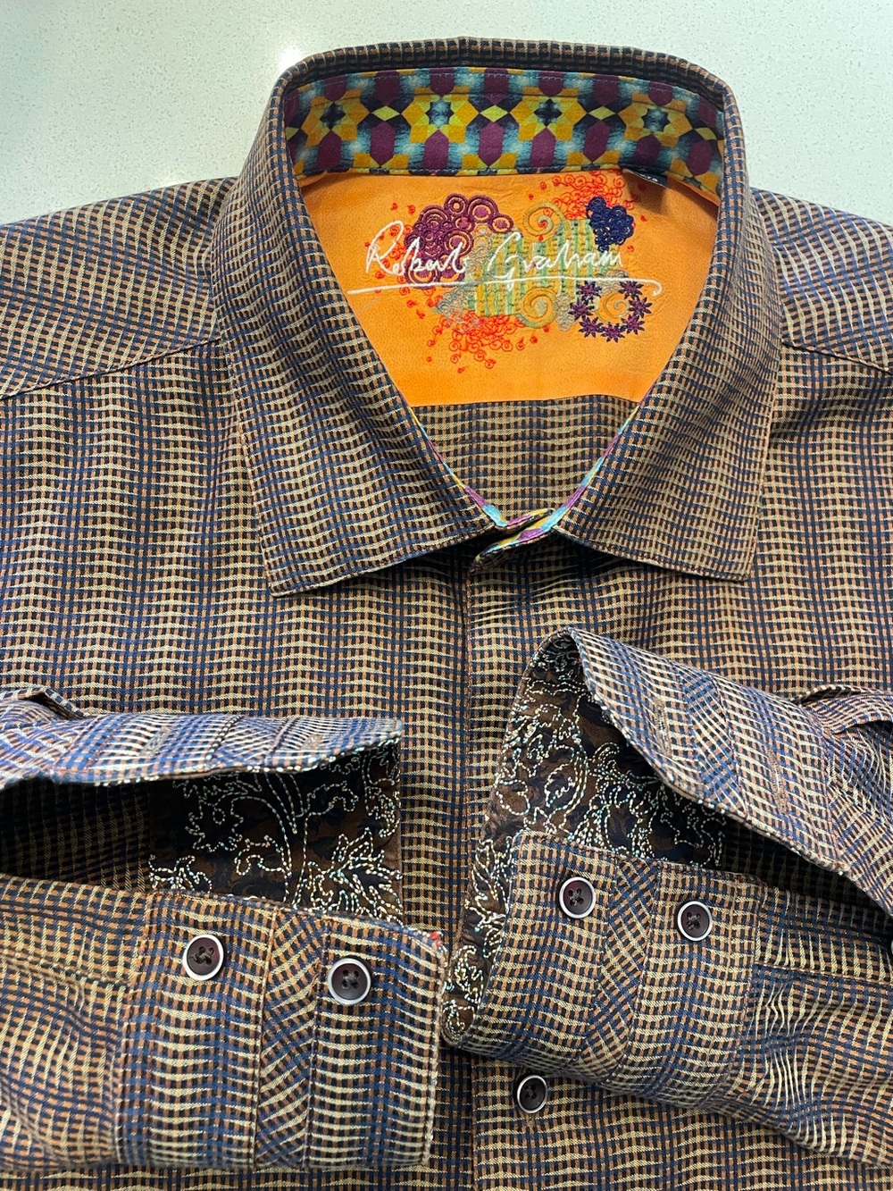 Robert Graham - all cotton striped dress shirt Size XL